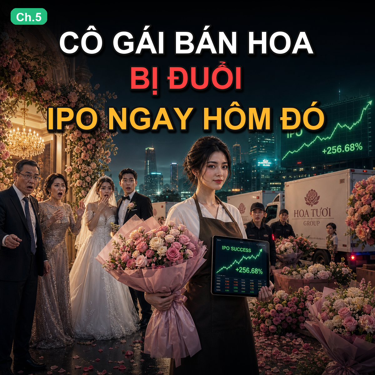 Cô Gái Bán Hoa Bị Đuổi Khỏi Tiệc Cưới Hào Môn, Cùng Ngày Cô Gõ Sàn HOSE
